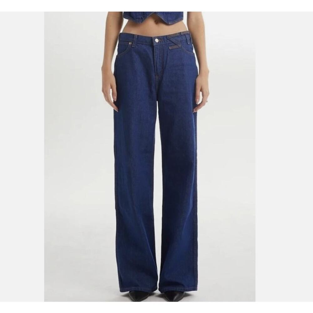 Wrangler + Staud Wide Leg The Loose Jeans Womens Size 31 x 34 Baggy Denim Blue